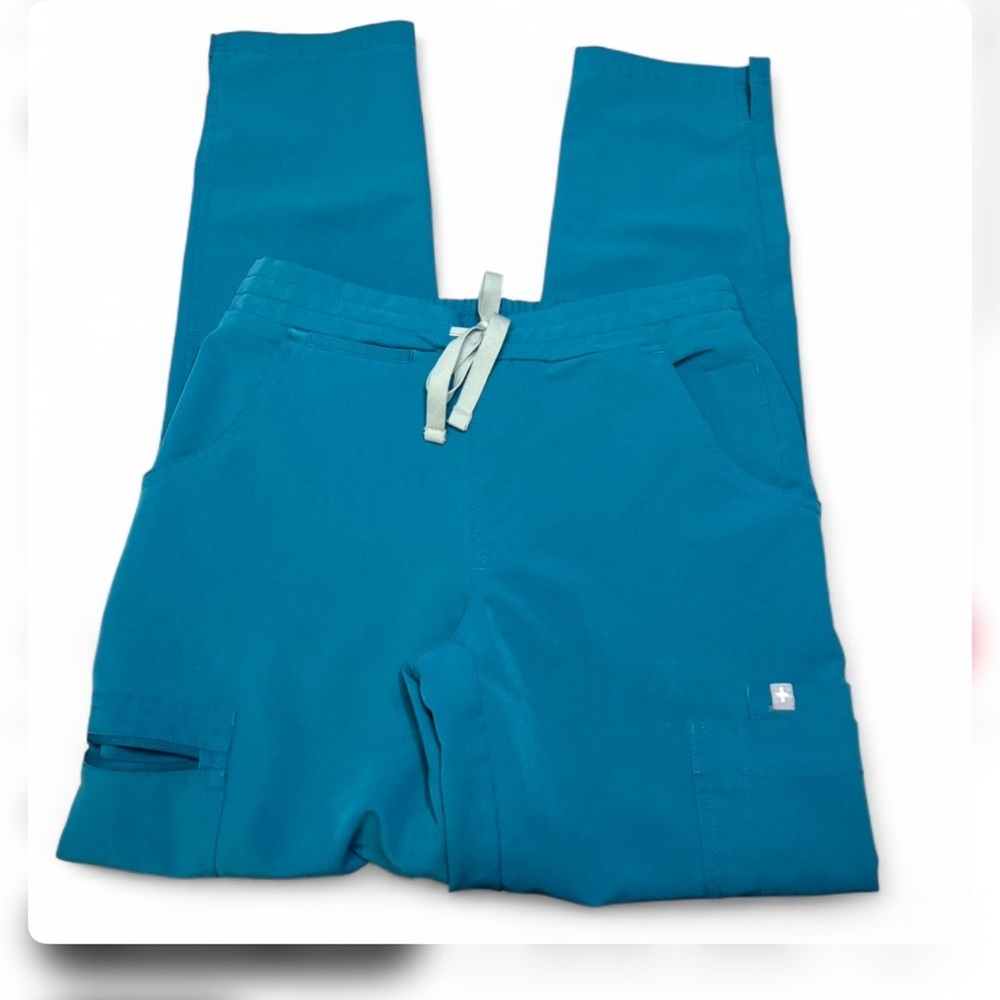 FIGS Yola Skinny Scrub Pants XXS Petite Pacific Blue